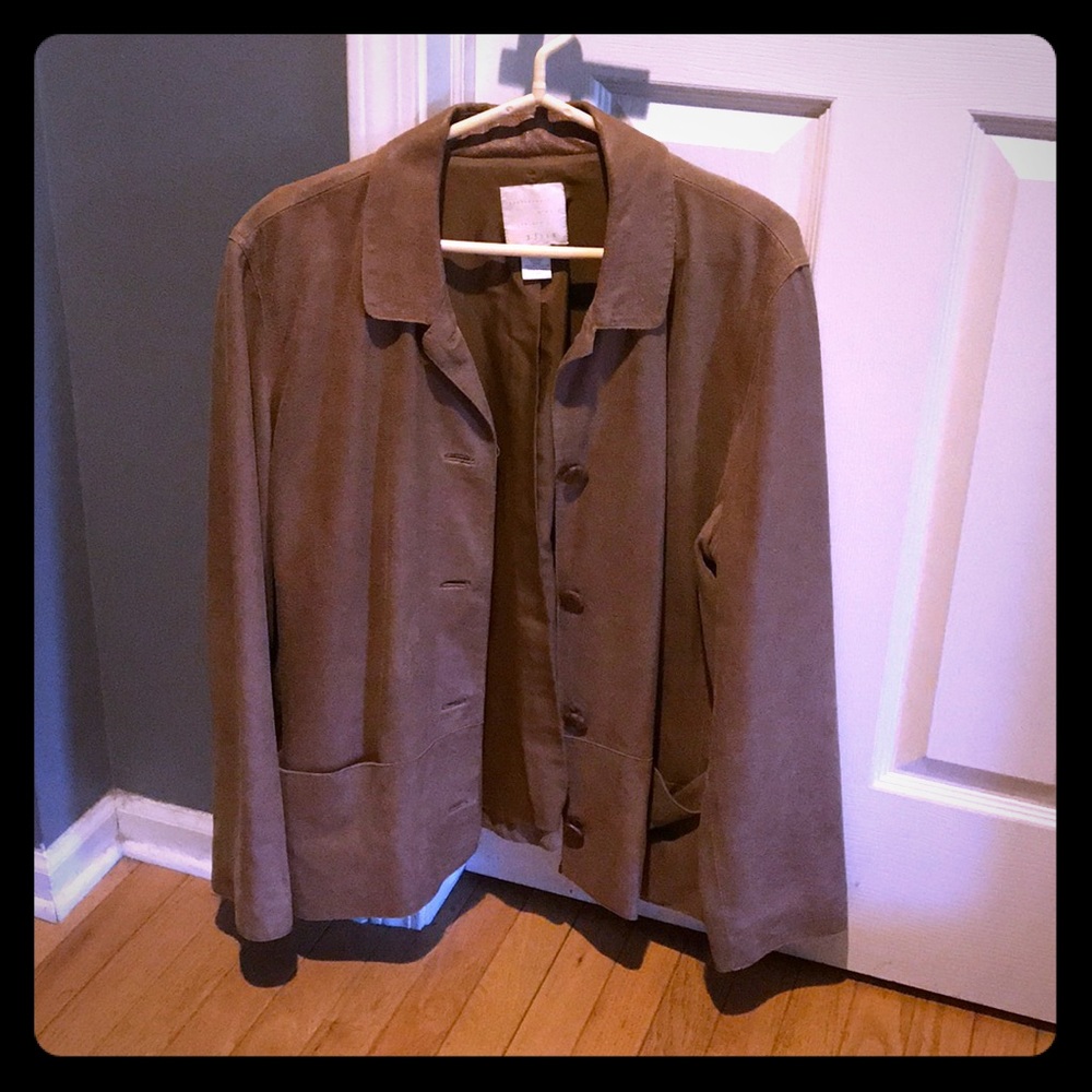 J Jill brown leather blazer